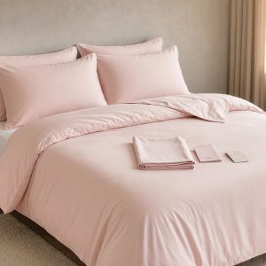 1 Luxury Egyptian Cotton Duvet Cover Set Breathable Soft Bedding Three Pieces Full Queen King Size Pink