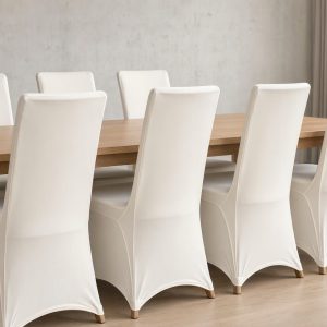 23 Universal Stretch Dining Chair Covers Removable Washable Spandex Parsons Chair Protector Slipcovers Six Pieces Cream White